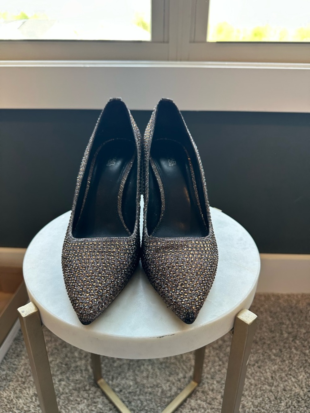 Michael Kors Glitter Pointed-Toe Pumps - Black